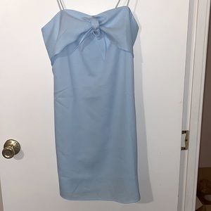 Shein Pale Blue Zip Back Front Tie Cami Dress (M)